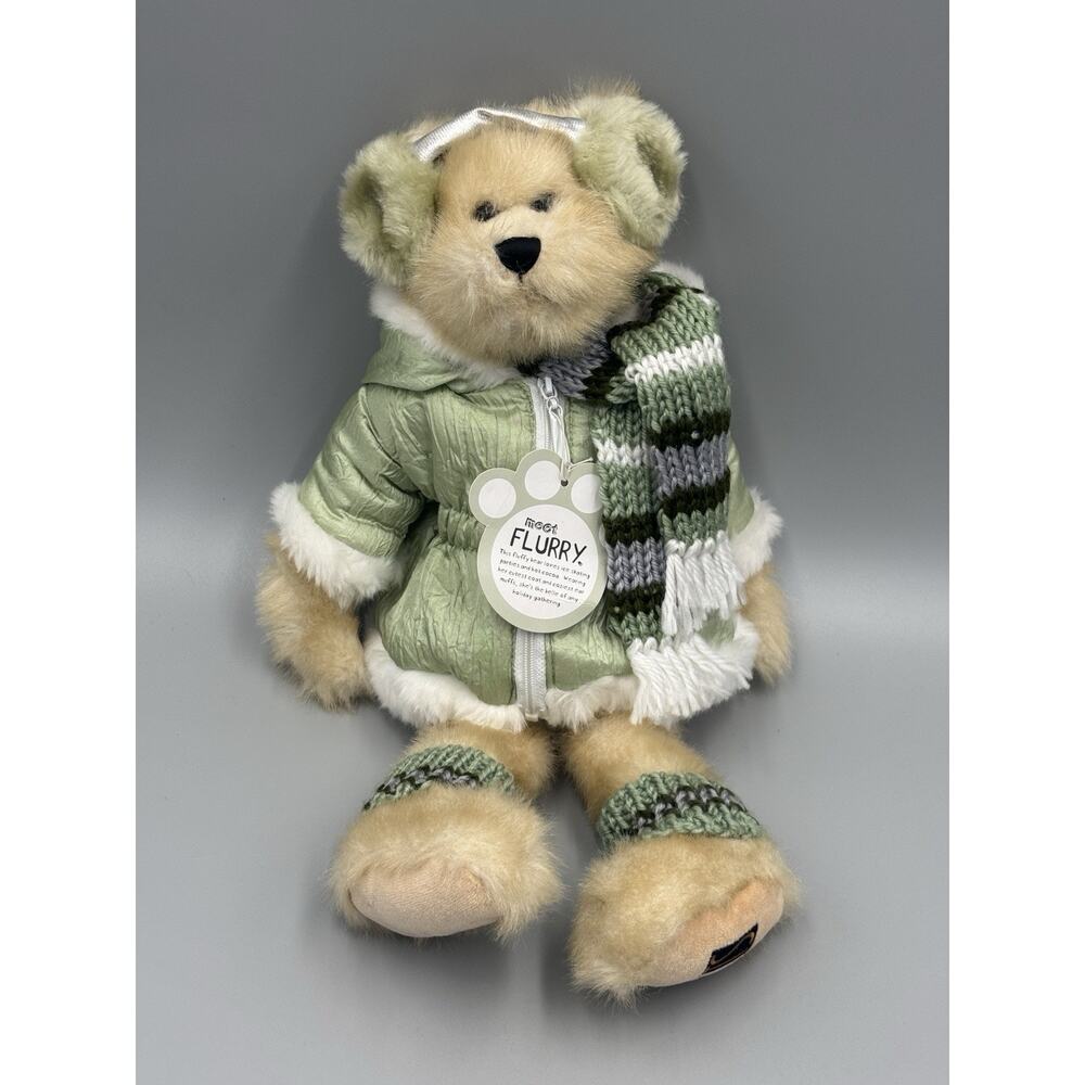 Vintage 2004 TS Trade Secret Flurry Bear Plush In Winter Jacket Scarf 16”